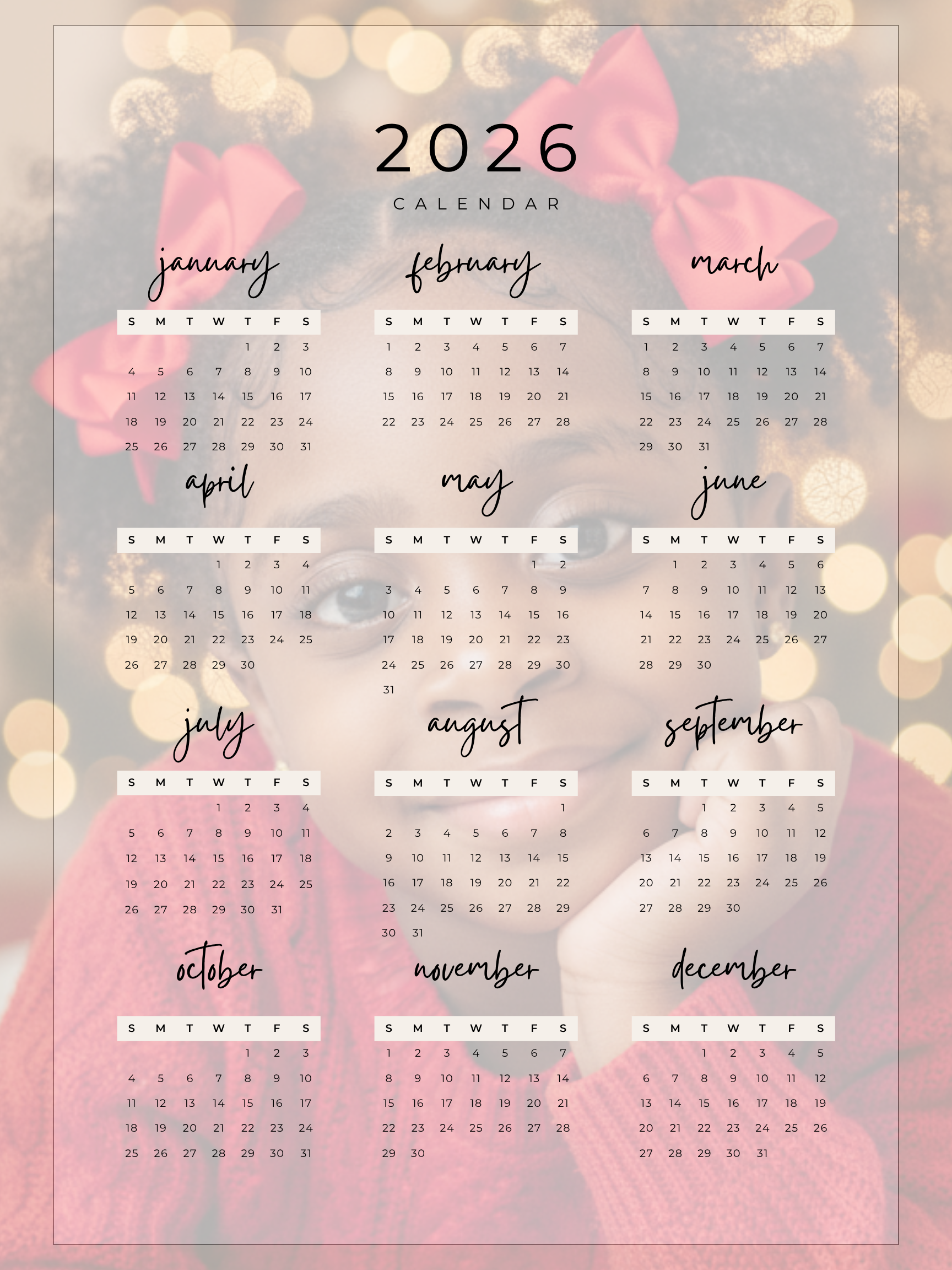 2026 Custom Calenders